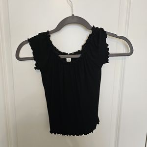Black Stretchy Crop Top